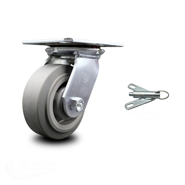 5 Inch Heavy Duty Thermoplastic Caster with Ball Bearing and Swivel Lock SCC